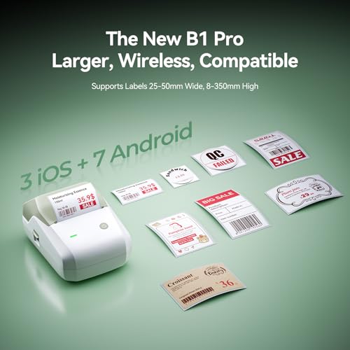 NIIMBOT B1Pro Label Maker, 300DPI HD Sticker Printer for Photo, Green - color: Green