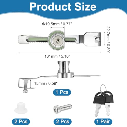0.6" Luminous Sliding Glass Door Ratchet Lock Fit 0.2-0.39" Silver - color: Silver, size: 0.6"