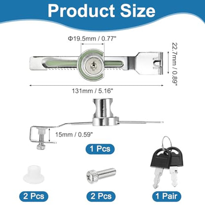 0.6" Luminous Sliding Glass Door Ratchet Lock Fit 0.2-0.39" Silver - color: Silver, size: 0.6"