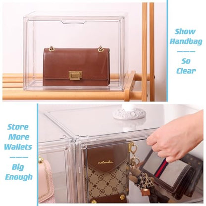 ZLLZUU Purse Organizer for Closet, X-Large Acrylic Display Case 3 Pack - size: 3pack-X Large