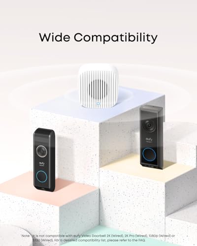 eufy Video Doorbell Chime 2, 10 Built-In Chimes, 2.4 GHz and 5 GHz Dual-Band Wi-Fi, Easy Setup, Bluetooth Auto-Pairing, Adjustable Volume Up to 80 dB