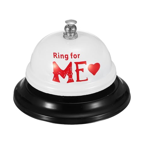 PATIKIL Desk Bell, 3.3" Front Desk Service Call Bell Metal Ringing Loud Clear Reception Counter Bar Ring for Restaurant Hotel Game Classroom Dinner Pet Dog Training(ME, White) - color: White(ME)