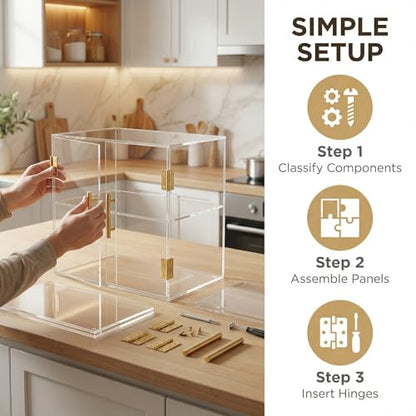 2 Tiers Countertop Bakery Display Case - size: 2 Tiers