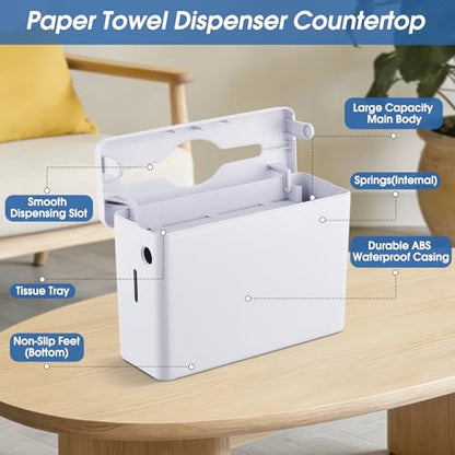 Countertop Paper Towel Dispenser, 200-Sheet Capacity - color: 5857s-white