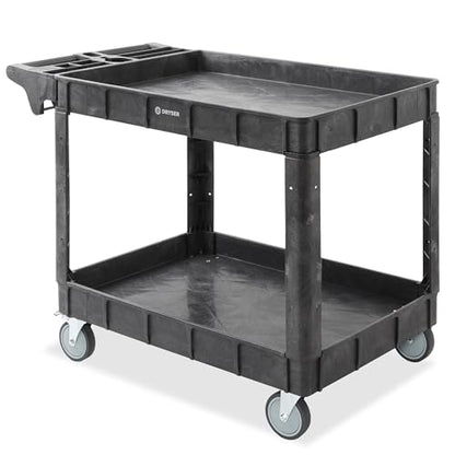 Dryser Utility Cart with Wheels, 46" x 25" Heavy Duty 550 lb. Capacity with Shelves - 2 Tier Rolling Cart with Four 5" Swivel Casters for Warehouse, Garage, Cleaning - size: 2 Shelves 4 Swivel 46x25
