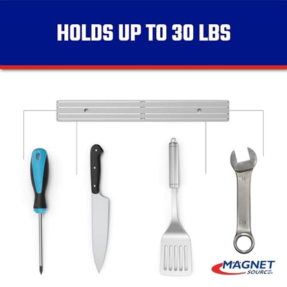 Master Magnetics Magnetic Tool Holder with Screw Mount - 12" Wide, 30 lb per inch, Black, 07579