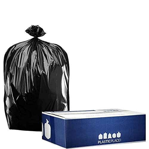 Plasticplace 20-30 Gallon Trash Bags │ 2.0 Mil │ Black Heavy Duty Garbage Can Liners │ 30" x 36" (100 Count)