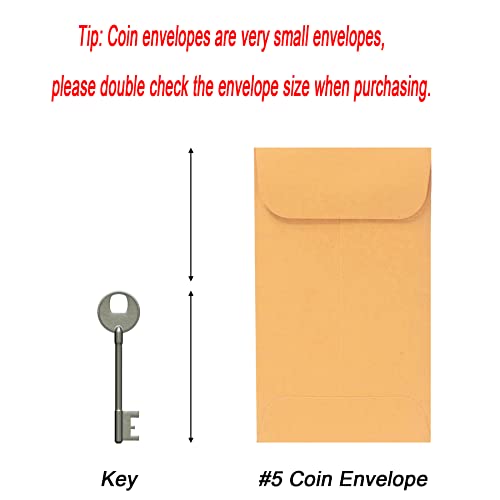 Xxcxpark 500 PCS #5 Coin Envelopes, 3.125 x 5.5 inches Brown Kraft Envelopes Classic Small Parts Envelopes with Self Adhesive Gummed Flap for Coins, Cash, Credit Cards, Seeds - color: Brown, size: 500 PCS #5 (3.125" x 5.5")