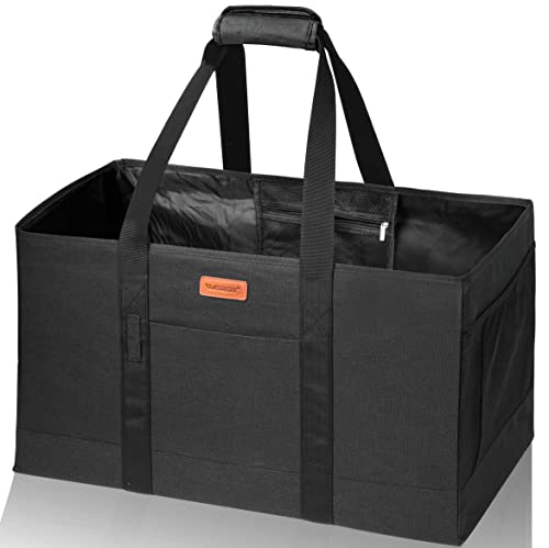 WONDAY Black Foldable Utility Tote Bag, Reusable Grocery Bag - color: Black