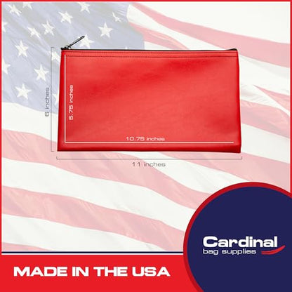 Multi-Purpose Zipper Bag, Red, 11 x 6 Inch - color: Red