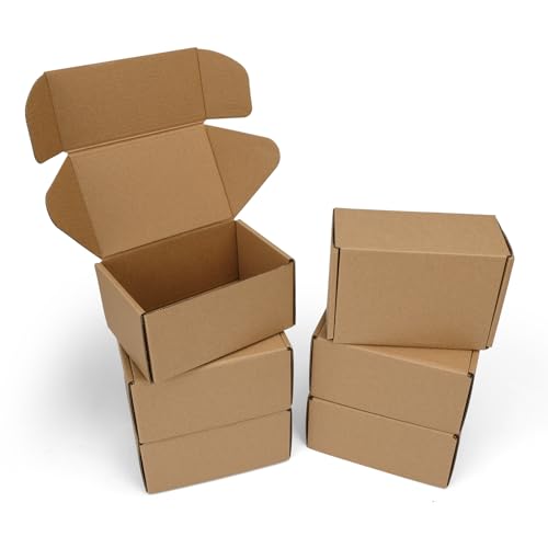PHAREGE 6 Pack 6x4x3 inch Small Shipping Boxes, Brown Mailing Boxes - color: Brown, size: 6x4x3 inch 6 Pack