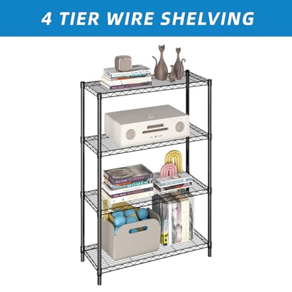 Guan River 4-Shelf Adjustable Metal Wire Shelving,Black,36"L x 14"W x 54"H - color: Black, size: 36"L x 14"W x 54"H