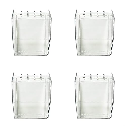 Clear Acrylic Pegboard Bins, 4-Pack, Snap-On Storage Cups for Standard Pegboard, Garage Workbench Organizer for Screws, Nails, Bolts, Craft Supplies and Retail Display