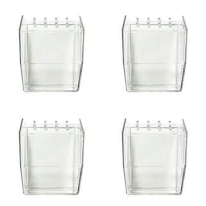 Clear Acrylic Pegboard Bins, 4-Pack, Snap-On Storage Cups for Standard Pegboard, Garage Workbench Organizer for Screws, Nails, Bolts, Craft Supplies and Retail Display