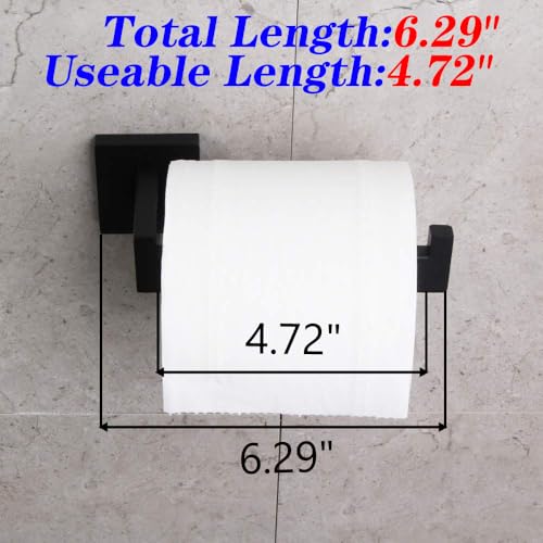 GERZWY Bathroom Toilet Paper Holder SUS 304 Stainless Steel Matte Black Tissue Paper Roll Holder Wall Mount FG1605-BK - color: Black