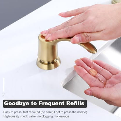 GAGALIFE Kitchen Sink Soap Dispenser - Brushed Gold, G080BG-G - color: Gold, size: with Hose
