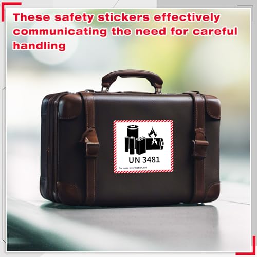 Dunzoom 100 Pcs UN3481 Battery Labels Lithium Caution 4.7" X 4.3" - color: Un3481, size: 4.7" X 4.3"