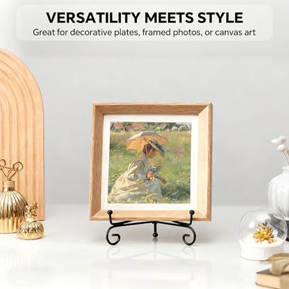 Artliving Plate Stands for Display, 6 Inch Black Iron Easel Plate Display Photo Holder Stand, Displays Picture Frames, Decorative Plates, Tablets and Art (2 pack) - size: 6 inch(2 Pack)