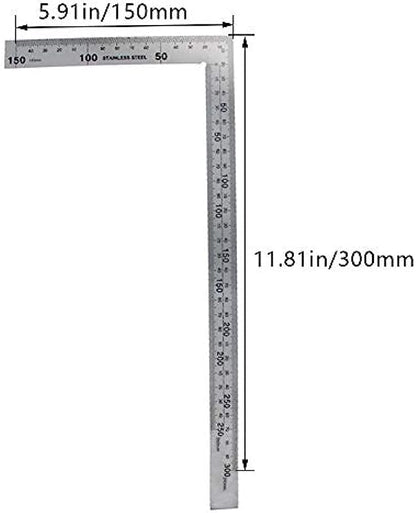 Utoolmart 150×300mm Stainless Steel L-Shape Right Angle Ruler - size: Stainless steel