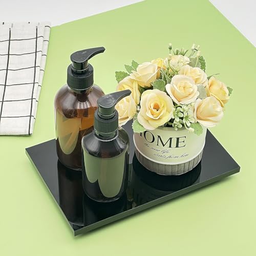 Acrylic Soap Pedestal Stand Sink Tray Riser for Kitchen Bathroom, Black - color: Black, size: Medium