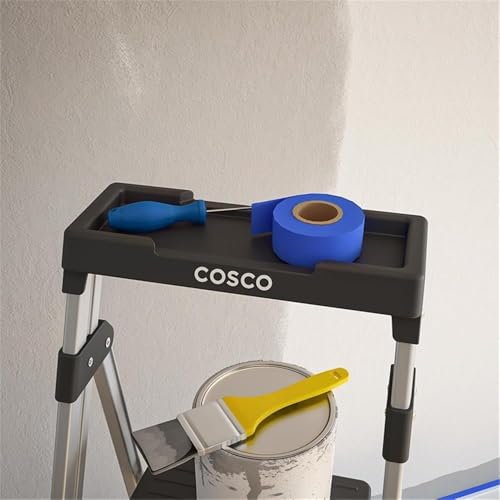 COSCO 3-Step 5' Lite Solutions Folding Step Stool 225 lb. Capacity - Aluminum