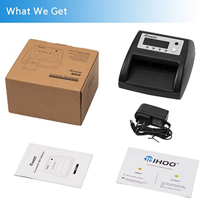 Automatic Counterfeit Bill Detector, Money Detector and Counter with UV, MG, IR, Size and Image Detection, USD Currency Value Checker Scanner, Black - style: T0030US Auto Bill Checker