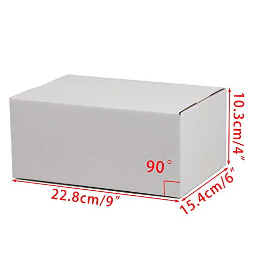 SUNLPH White Shipping Boxes 9x6x4 Inches Small Corrugated Cardboard Boxes, 25 Pack - size: 9 x 6 x 4