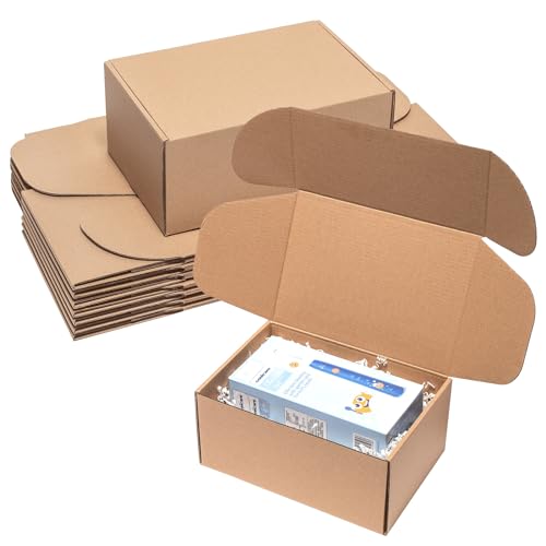 Wowxyz Shipping Boxes 9x6x4 Inches 25 Pack Corrugated Cardboard Brown Box - size: 9x6x4"