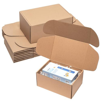 Wowxyz Shipping Boxes 9x6x4 Inches 25 Pack Corrugated Cardboard Brown Box - size: 9x6x4"