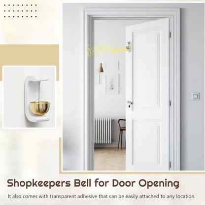 Zonon 4 Pcs Magnetic Wooden Doorbell Chime, White - color: White