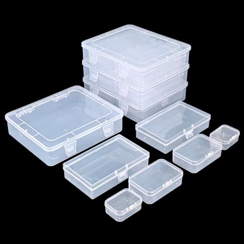 Goodma 28 Pieces Mixed Sizes Rectangular Clear Plastic Storage Box - size: Mixed Sizes