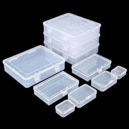 Goodma 28 Pieces Mixed Sizes Rectangular Clear Plastic Storage Box - size: Mixed Sizes