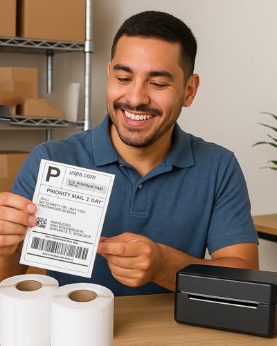 4" x 6" Direct Thermal Labels–20 Rolls 5000 PCS Shipping Labels – Perforated & Strong Adhesive – Commercial Grade Thermal Printer Labels Compatible with Rollo and Zebra - size: 4" x 6", style: 20 Rolls