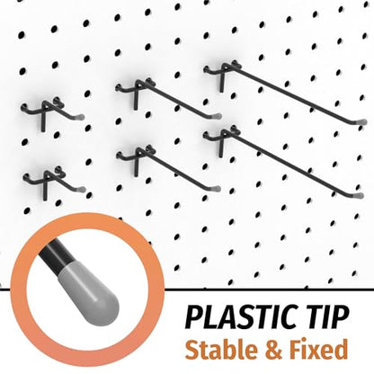 HUHOLE 50 Pack 2 Inch Black Pegboard Hooks Metal Hangers - color: Black, size: 2 Inch
