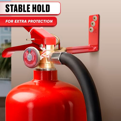 4 Pcs Fire Extinguisher Mount Brackets, 2.36 x 1.57 x 2.36 in (Red) - size: 2,36 * 2,36 * 1,57 in