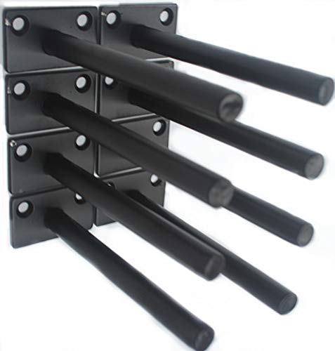 8 Pcs 5" Black Solid Steel Floating Shelf Bracket Blind Shelf Supports - Hidden Brackets for Floating Wood Shelves - Concealed Blind Shelf Support – Screws and Wall Plugs Included - size: 5 Inch, style: 8 Pack-Solid