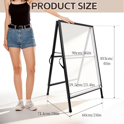 4 Pcs 24 x 36 Inch A Frame Sidewalk Signs, Double-Sided Sandwich Boards