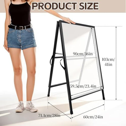 4 Pcs 24 x 36 Inch A Frame Sidewalk Signs, Double-Sided Sandwich Boards