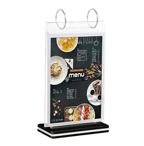 A5 T-shaped multi-page flip acrylic sign holder, menu / photo / advertising / drink display stand