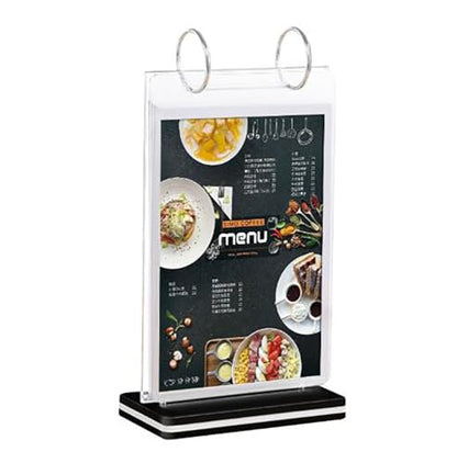 A5 T-shaped multi-page flip acrylic sign holder, menu / photo / advertising / drink display stand