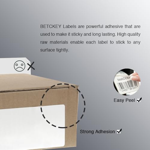 BETCKEY - 1.5" x 0.5" (38 mm x 13 mm) Thermal Labels, [20 Roll/47000 Labels]