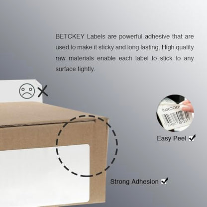 BETCKEY - 1.5" x 0.5" (38 mm x 13 mm) Thermal Labels, [20 Roll/47000 Labels]