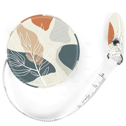 Sewing Tape Measure，Colour Printed Small Retractable Soft Measuring Tape for Tailor Cloth Fabric Body Measurements. - color: Bohemian Leaves
