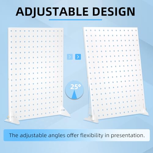 Urban Deco 2 PCS Pegboard Display Stand with 24 Hooks, 17 x 13 Inch, White - color: White, style: 2 Set 24 Hooks