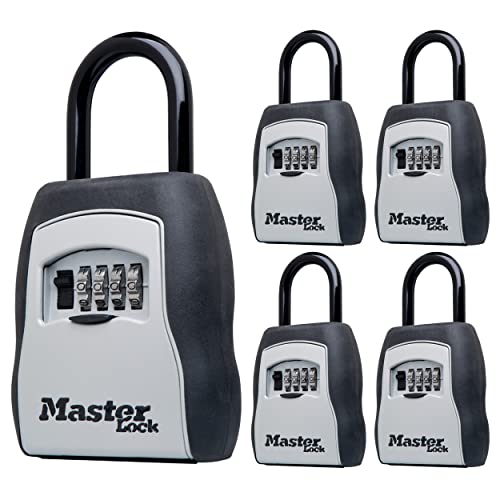 Master Lock Portable Key Lock Box, Combination Lock Box 5-Pack 5400EC5 - size: 5 Pack, style: Standard Shackle