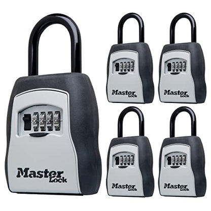 Master Lock Portable Key Lock Box, Combination Lock Box 5-Pack 5400EC5 - size: 5 Pack, style: Standard Shackle