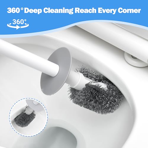 2 Pack Toilet Brush and Plunger Set, Plunger and Brush Set, White - size: 2 packs