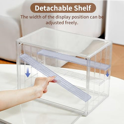 4 Layer Stackable Acrylic Figure Case for Collectibles Display Box,3 Pack - size: XLarge 3 Pack