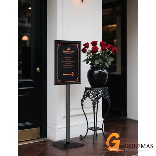 Sign Stand for Display, Ultra Stable Heavy Duty Pedestal Signage Holder - size: 8.5x11 3Pack, style: Black