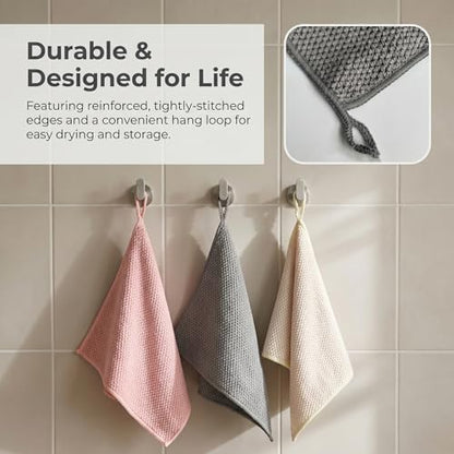 Microfiber Cleaning Cloths 6-Pack, Absorbent Textured Towels Large 12x16 In